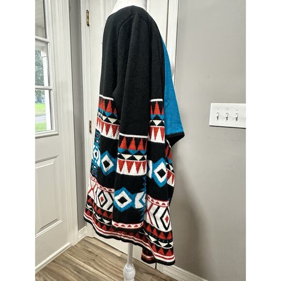 Southwest Cowgirl Justice Open Front Cardigan Sweater Small Aztec Print Western - Picture 6 of 12
